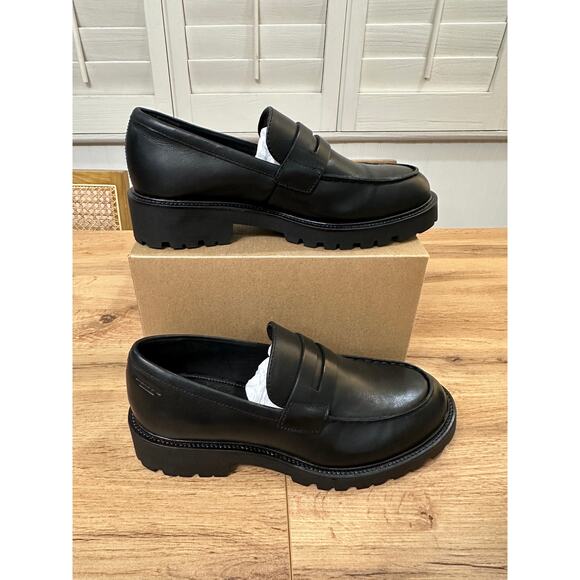 Vagabond Kenova Penny Loafers Black Leather Size 9 US 39 EU NWOB Preppy Chunky - Picture 4 of 13